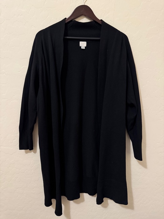 a new day Sweaters - a new day Black Open-Front Longline Cardigan